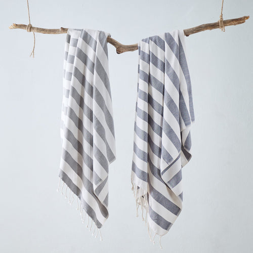 Filiz hammam towel, dark blue & white, 100% cotton |High quality homewares