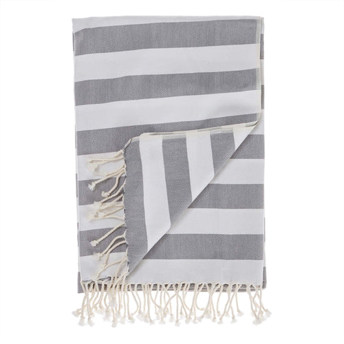 Filiz hammam towel, grey & white, 100% cotton