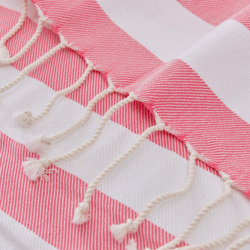 Filiz hammam towel, pink & white, 100% cotton | URBANARA hammam towels