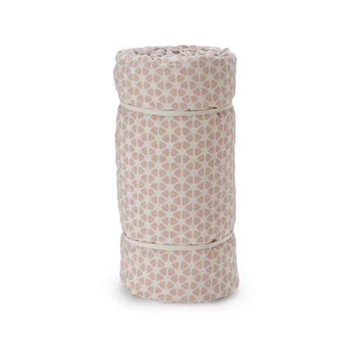 Saldanha Picnic Blanket powder pink & natural & grey, 75% cotton & 25% linen | URBANARA picnic blankets