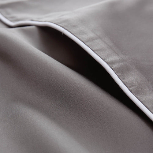 Lanton duvet cover, grey & white, 100% cotton | URBANARA sateen bedding