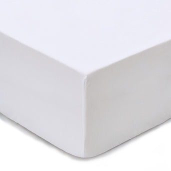 Toulon fitted sheet, white, 100% linen