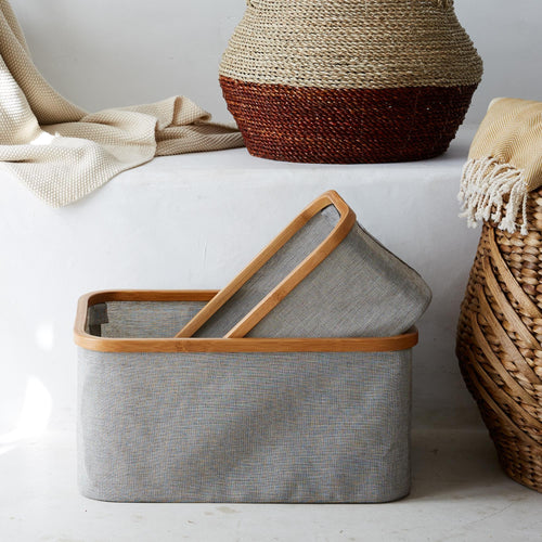 Champa storage, black & white & brown, 75% polyester & 25% cotton |High quality homewares