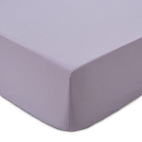 Perpignan fitted sheet, light purple grey, 100% combed cotton