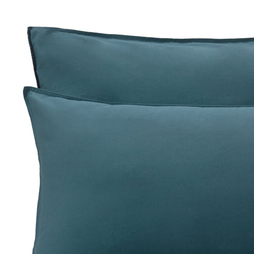 Luz pillowcase, forest green, 100% cotton | URBANARA cotton bedding