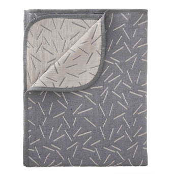 Alcains bedspread, grey & sand, 80% cotton & 20% polyester