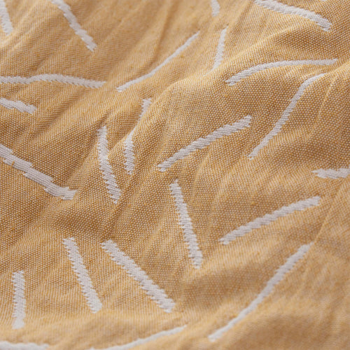 Alcains bedspread, mustard & light grey, 80% cotton & 20% polyester | URBANARA bedspreads & quilts