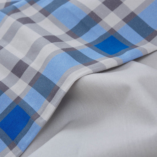 Cabril pillowcase, natural & blue & black, 100% cotton | URBANARA cotton bedding