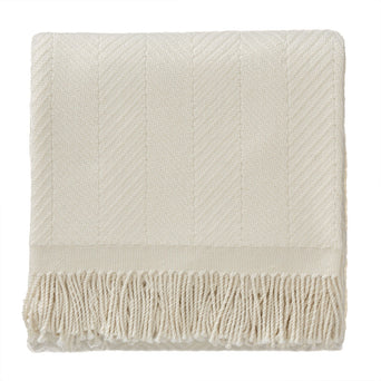 Salla blanket, cream & cream, 100% new wool