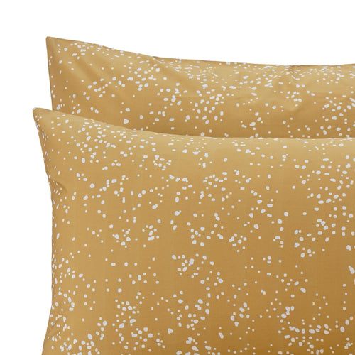 Connemara duvet cover, mustard & white, 100% cotton | URBANARA percale bedding