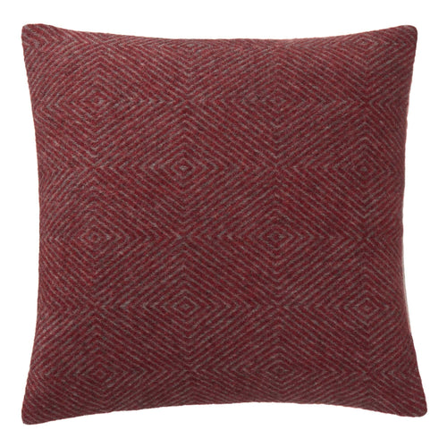 Gotland cushion cover, red & grey, 100% wool & 100% linen