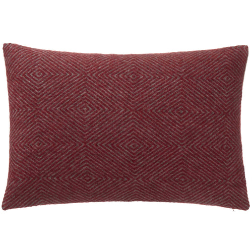 Gotland cushion cover, red & grey, 100% wool & 100% linen