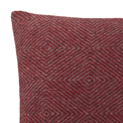 Gotland cushion cover, red & grey, 100% wool & 100% linen | URBANARA cushion covers