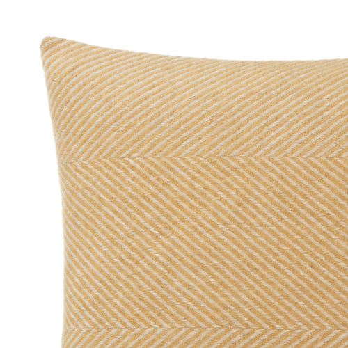 Gotland cushion cover, mustard & cream, 100% wool & 100% linen | URBANARA cushion covers