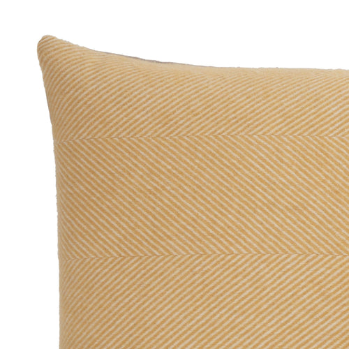 Gotland cushion cover, mustard & cream, 100% wool & 100% linen | URBANARA cushion covers