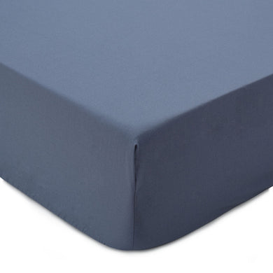 Manteigas fitted sheet, dark grey blue, 100% organic cotton