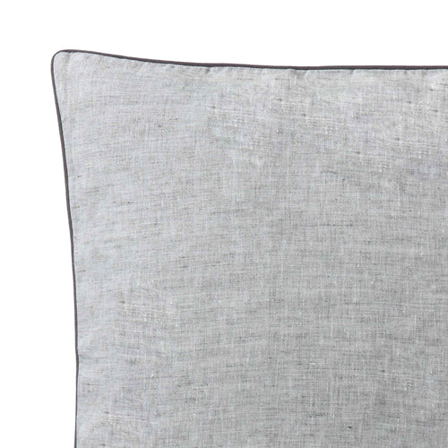 Sameiro cushion cover, grey & charcoal, 100% linen | URBANARA cushion covers