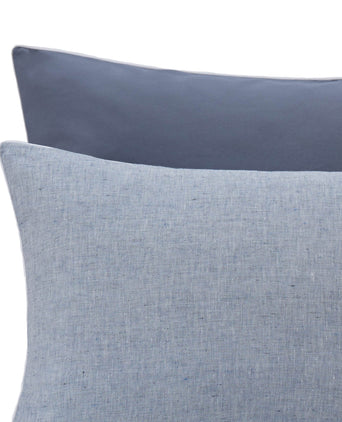 Sameiro pillowcase, dark grey blue & white, 100% linen & 100% organic cotton