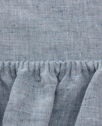 Sameiro fitted sheet, dark grey blue, 100% linen