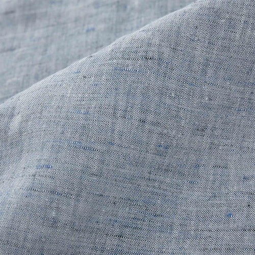 Sameiro fitted sheet, dark grey blue, 100% linen | URBANARA fitted sheets