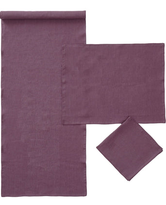 Teis table cloth, aubergine, 100% linen