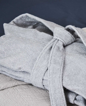 Ventosa Organic Cotton Bathrobe [Grey/White]