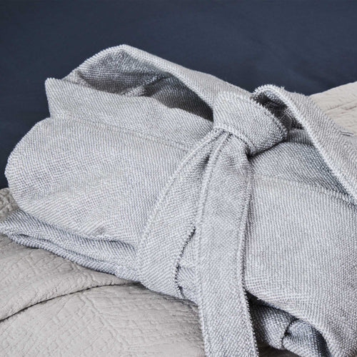 Ventosa Organic Cotton Bathrobe grey & white, 100% organic cotton | Find the perfect bathrobes