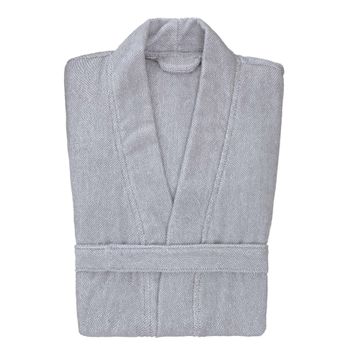 Ventosa Organic Cotton Bathrobe grey & white, 100% organic cotton | High quality homewares