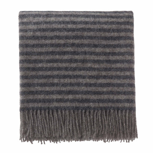 Visby blanket, dark blue & grey melange, 100% new wool