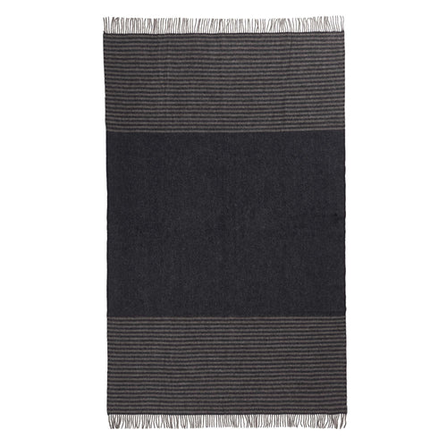 Visby blanket, dark blue & grey melange, 100% new wool | URBANARA wool blankets
