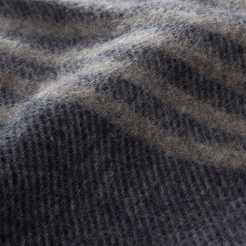 Visby blanket, dark blue & grey melange, 100% new wool |High quality homewares