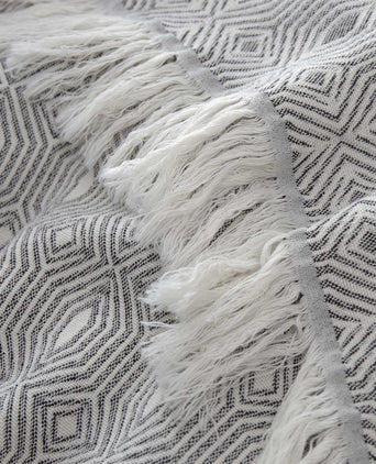 Alcoa blanket, black & natural white, 100% cotton