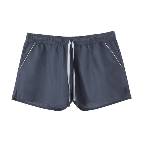 Alva Pyjama Shorts dark grey blue & white, 100% organic cotton | URBANARA nightwear