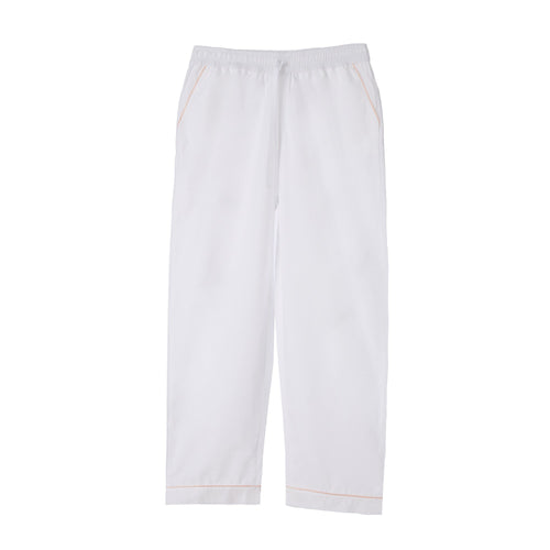 Alva Pyjama Bottoms white & light pink, 100% organic cotton | High quality homewares