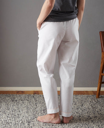 Alva Pyjama Bottoms white & light pink, 100% organic cotton