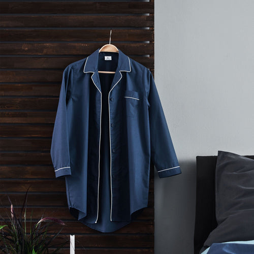Alva Nightshirt in dark grey blue & white | Home & Living inspiration | URBANARA