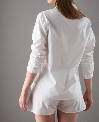 Alva Pyjama Shirt white & light pink, 100% organic cotton