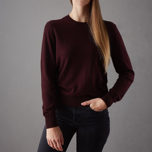 Nora Cashmere Jumper bordeaux red, 50% cashmere wool & 50% wool
