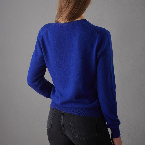 Nora jumper, royal blue, 50% cashmere wool & 50% wool | URBANARA loungewear