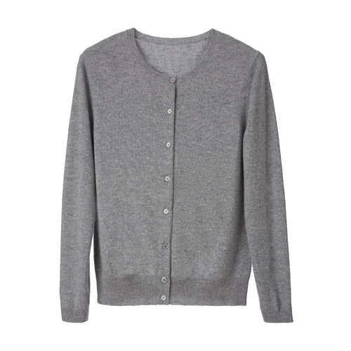 Nora Cashmere Cardigan light grey, 50% cashmere wool & 50% wool | URBANARA loungewear