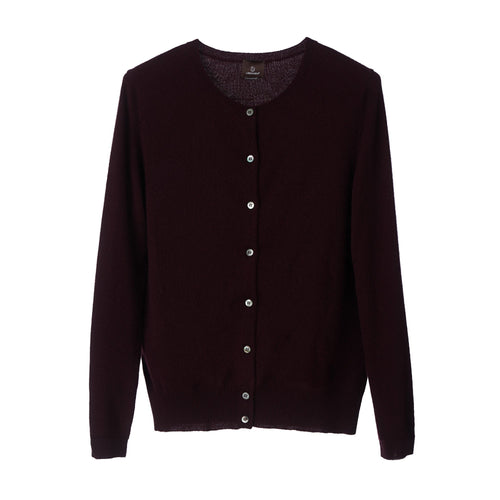 Nora cardigan, bordeaux red, 50% cashmere wool & 50% wool