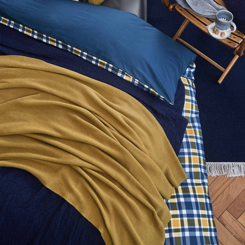 Antua Cotton Blanket in mustard | Home & Living inspiration | URBANARA