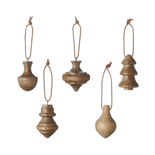 Ghadara christmas decoration, warm brown, 100% mango wood