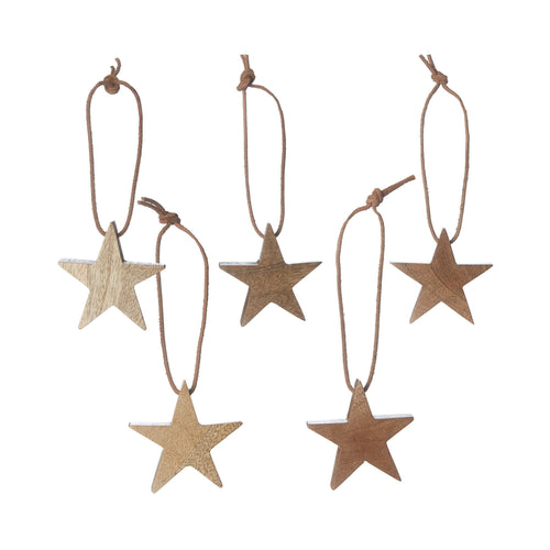 Kabru christmas decoration, warm brown, 100% mango wood