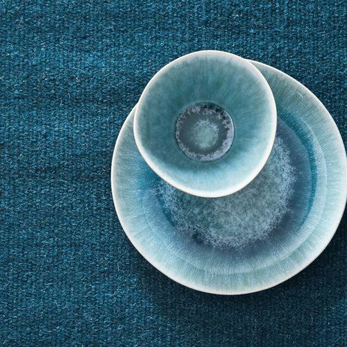 Caima bowl, turquoise & blue, 100% ceramic | URBANARA plates & bowls