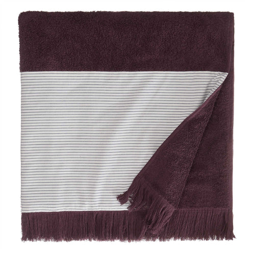 Luni beach towel, aubergine, 100% cotton | URBANARA beach towels