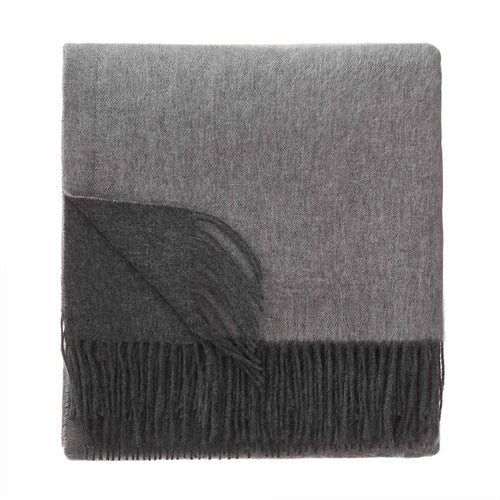 Sontra blanket, charcoal melange & light grey melange, 10% cashmere wool & 90% wool