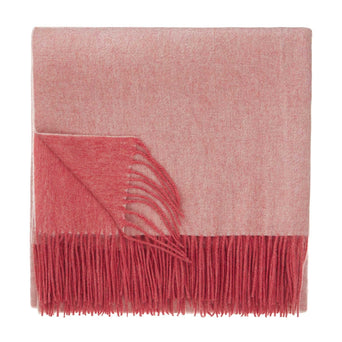 Sontra blanket, coral & ivory, 10% cashmere wool & 90% wool
