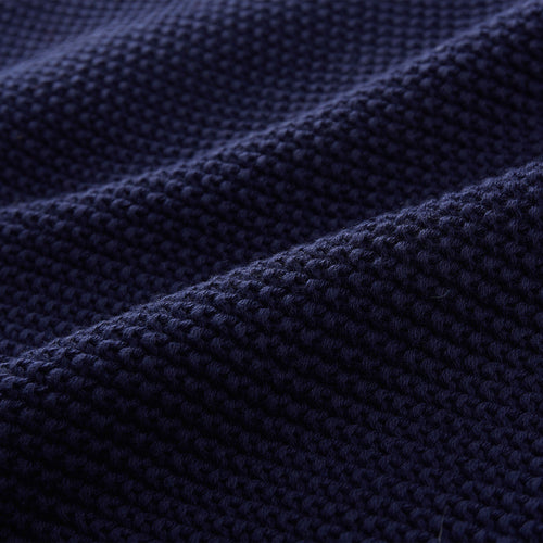 Antua blanket, dark blue, 100% cotton | URBANARA cotton blankets
