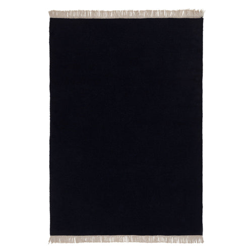 Manu rug, dark blue, 100% wool & 100% cotton |High quality homewares